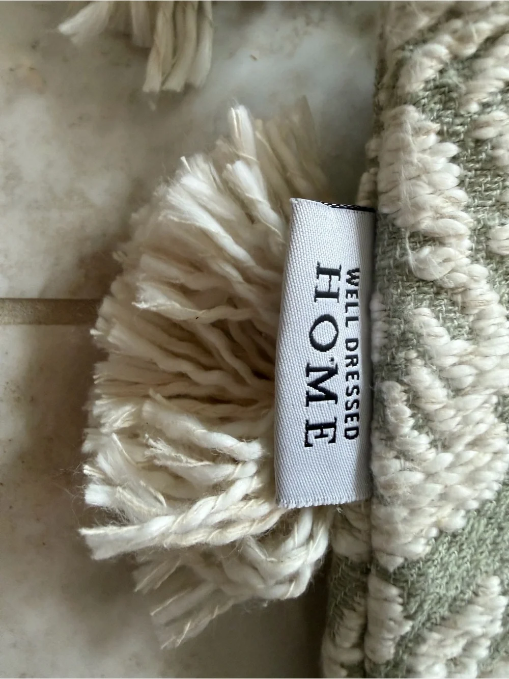 Set of 4 Well Dressed Home Floral Tassel Throw Pillow Covers Like New Sage Green